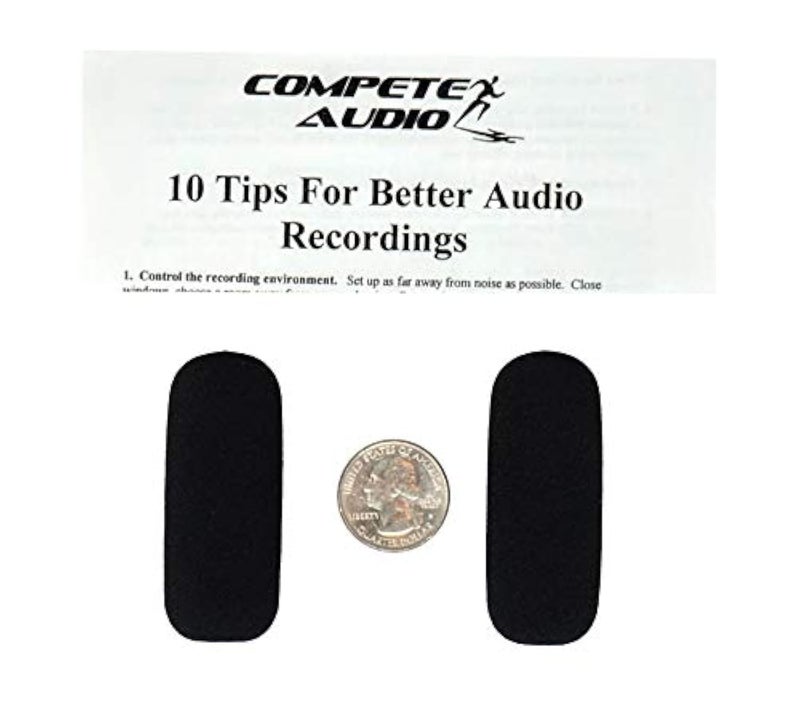Compete Audio SH50 foam replacement microphone windscreens (microphone covers) (2-pack) for use with Sennheiser Aviation headsets - Image 1